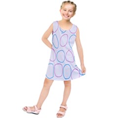 Circles Featured Pink Blue Kids  Tunic Dress by Mariart