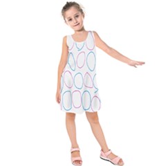 Circles Featured Pink Blue Kids  Sleeveless Dress by Mariart