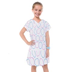 Circles Featured Pink Blue Kids  Drop Waist Dress by Mariart