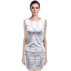 Circles Featured Pink Blue Sleeveless Velvet Midi Dress by Mariart
