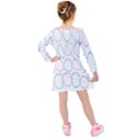 Circles Featured Pink Blue Kids  Long Sleeve Velvet Dress View2