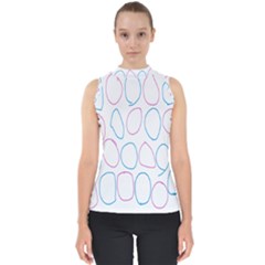 Circles Featured Pink Blue Shell Top by Mariart