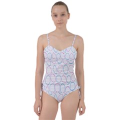 Circles Featured Pink Blue Sweetheart Tankini Set by Mariart