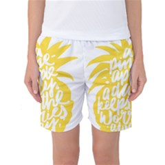 Cute Pineapple Yellow Fruite Women s Basketball Shorts by Mariart