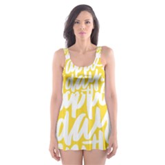 Cute Pineapple Yellow Fruite Skater Dress Swimsuit by Mariart