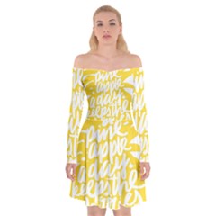 Cute Pineapple Yellow Fruite Off Shoulder Skater Dress by Mariart