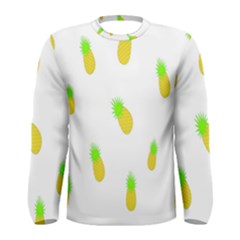 Cute Pineapple Fruite Yellow Green Men s Long Sleeve Tee