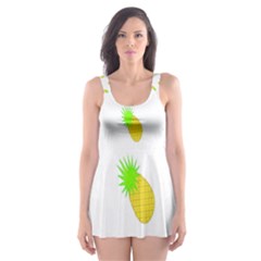 Cute Pineapple Fruite Yellow Green Skater Dress Swimsuit by Mariart