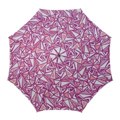Conversational Triangles Pink White Golf Umbrellas