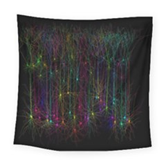 Brain Cell Dendrites Square Tapestry (large) by Mariart