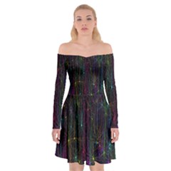 Brain Cell Dendrites Off Shoulder Skater Dress by Mariart