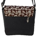 Dried Leaves Grey White Camuflage Summer Flap Messenger Bag (S) View1