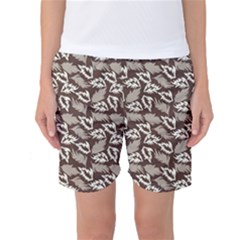 Dried Leaves Grey White Camuflage Summer Women s Basketball Shorts