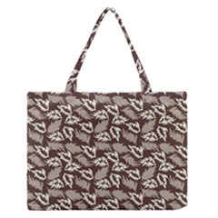 Dried Leaves Grey White Camuflage Summer Zipper Medium Tote Bag by Mariart