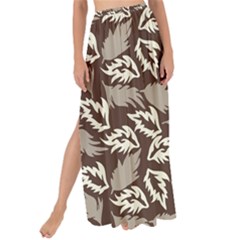 Dried Leaves Grey White Camuflage Summer Maxi Chiffon Tie-up Sarong