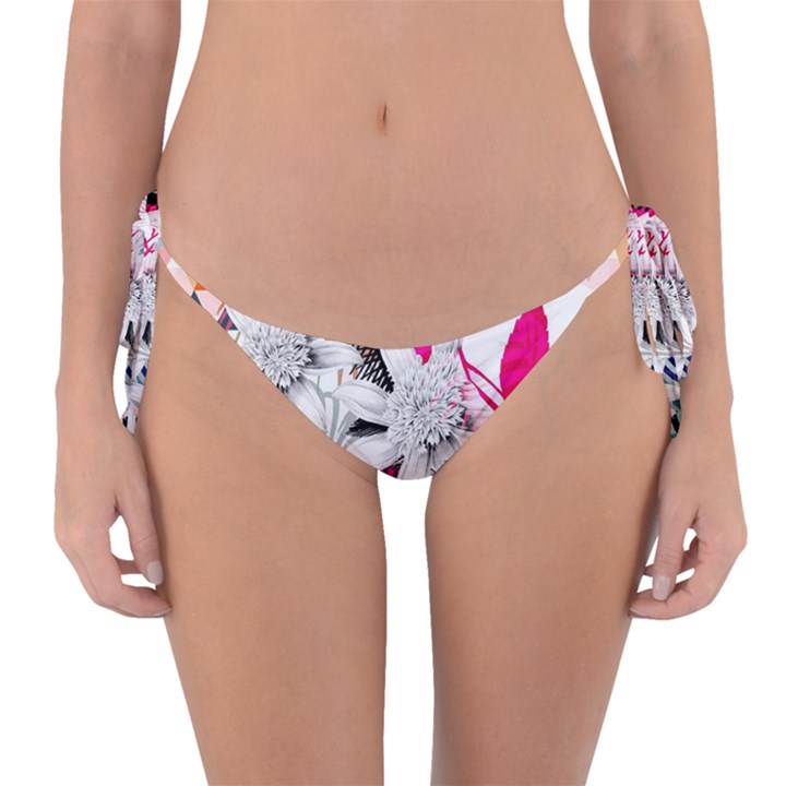 Flower Graphic Pattern Floral Reversible Bikini Bottom