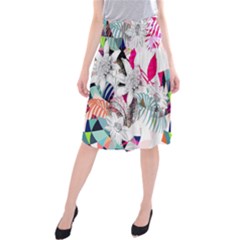 Flower Graphic Pattern Floral Midi Beach Skirt by Mariart