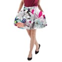 Flower Graphic Pattern Floral A-Line Pocket Skirt View1