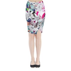 Flower Graphic Pattern Floral Midi Wrap Pencil Skirt by Mariart