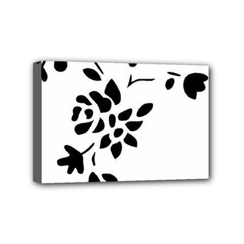 Flower Rose Black Sexy Mini Canvas 6  X 4  by Mariart
