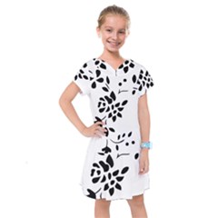 Flower Rose Black Sexy Kids  Drop Waist Dress by Mariart