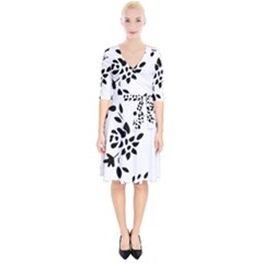 Flower Rose Black Sexy Wrap Up Cocktail Dress by Mariart