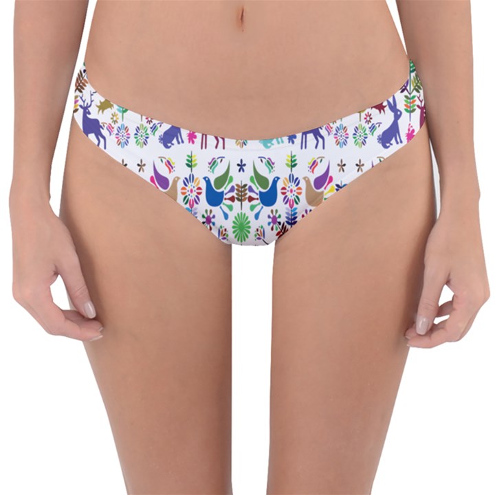 Birds Fish Flowers Floral Star Blue White Sexy Animals Beauty Rainbow Pink Purple Blue Green Orange Reversible Hipster Bikini Bottoms