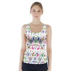 Birds Fish Flowers Floral Star Blue White Sexy Animals Beauty Rainbow Pink Purple Blue Green Orange Racer Back Sports Top by Mariart