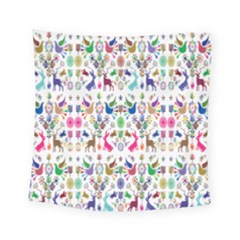 Birds Fish Flowers Floral Star Blue White Sexy Animals Beauty Rainbow Pink Purple Blue Green Orange Square Tapestry (small) by Mariart