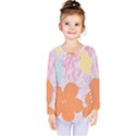 Flower Sunflower Floral Pink Orange Beauty Blue Yellow Kids  Long Sleeve Tee View1