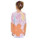 Flower Sunflower Floral Pink Orange Beauty Blue Yellow Kids  Long Sleeve Tee View2