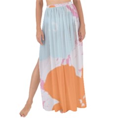 Flower Sunflower Floral Pink Orange Beauty Blue Yellow Maxi Chiffon Tie-up Sarong
