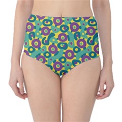 Discrete State Turing Pattern Polka Dots Green Purple Yellow Rainbow Sexy Beauty High-waist Bikini Bottoms