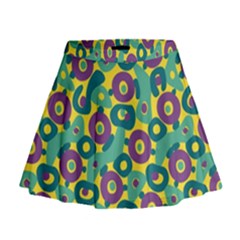 Discrete State Turing Pattern Polka Dots Green Purple Yellow Rainbow Sexy Beauty Mini Flare Skirt