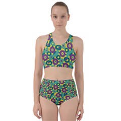 Discrete State Turing Pattern Polka Dots Green Purple Yellow Rainbow Sexy Beauty Racer Back Bikini Set by Mariart