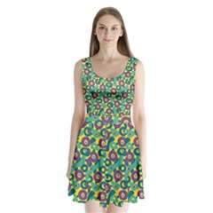 Discrete State Turing Pattern Polka Dots Green Purple Yellow Rainbow Sexy Beauty Split Back Mini Dress  by Mariart