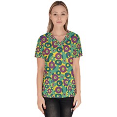 Discrete State Turing Pattern Polka Dots Green Purple Yellow Rainbow Sexy Beauty Scrub Top by Mariart