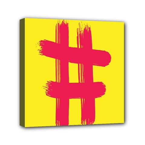 Fun Ain t Gone Fence Sign Red Yellow Flag Mini Canvas 6  X 6  by Mariart