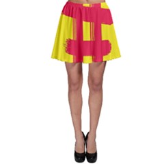 Fun Ain t Gone Fence Sign Red Yellow Flag Skater Skirt by Mariart