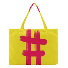 Fun Ain t Gone Fence Sign Red Yellow Flag Medium Tote Bag by Mariart