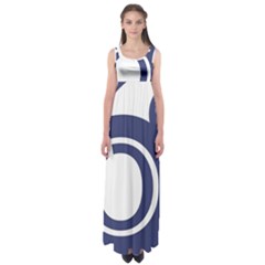 Garamond Blue White Wave Chevron Empire Waist Maxi Dress by Mariart