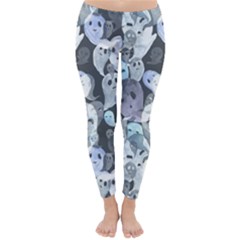 Ghosts Blue Sinister Helloween Face Mask Classic Winter Leggings