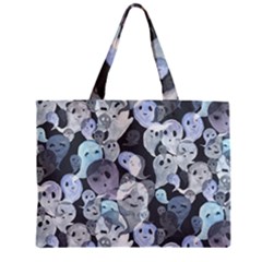 Ghosts Blue Sinister Helloween Face Mask Zipper Mini Tote Bag by Mariart