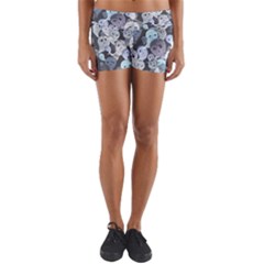 Ghosts Blue Sinister Helloween Face Mask Yoga Shorts by Mariart