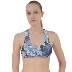 Ghosts Blue Sinister Helloween Face Mask Criss Cross Racerback Sports Bra by Mariart