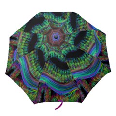 Aurora Wave Colorful Space Line Light Neon Visual Cortex Plate Folding Umbrellas