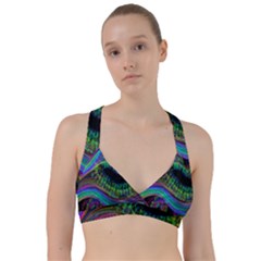 Aurora Wave Colorful Space Line Light Neon Visual Cortex Plate Sweetheart Sports Bra by Mariart