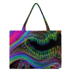 Aurora Wave Colorful Space Line Light Neon Visual Cortex Plate Medium Tote Bag by Mariart