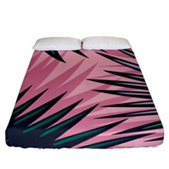 Graciela Detail Petticoat Palm Pink Green Fitted Sheet (california King Size)