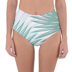 Graciela Detail Petticoat Palm Pink Green Gray Reversible High-waist Bikini Bottoms by Mariart